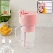 Portable Crusher Juicer With Handle  Straw Usb Rechargeable 6 Blades (420 Ml) thumbnail 1