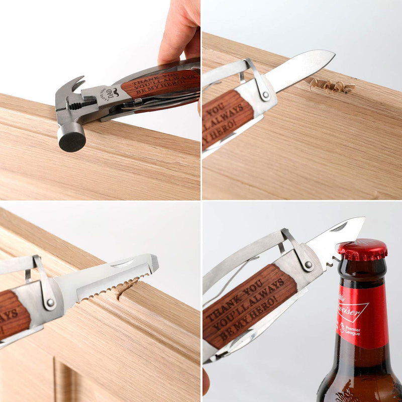 9379 Fathers Day Gifts Dad Birthday Gifts For Dad From Daughter Son All In One Tools Hammer Multitool Opener Screwdriver Cool Gadget Christmas Gifts Stocking Stuffer For Men Outdoor Camping