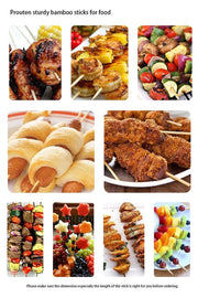 1100 Camping Wooden Color Bamboo Bbq Skewers Barbecue Shish Kabob Sticks Fruit Kebab Meat Party Fountain Bamboo Bbq Sticks Skewers Wooden (20cm) thumbnail 5