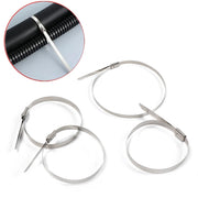 Stainless Steel Cable Tie Used For Solar Industrial And Home Improvement Multipurpose High Strength Self-locking Zip Ties Multi-purpose Tie Portable Rustproof 100pcs Wide Application Zip Tie Set For Building ( 4.6x200mm  4.6x100mm   100 Pcs Set) thumbnail 1