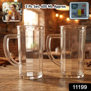 Prexo Plastic Shake Mug Glass With Handle (2 Pc Set 400 Ml Approx) thumbnail 7