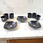 8237 Sweet Buzz Ceramic Tea  Cups  Mug Set With Seashell Shape Serving Bowl Milk Cup Coffee Cup Tea Cup Breakfast Cup Drinking Mug Or Outdoor For Household Gift For Birthday Wedding Party (8 Pcs Set) thumbnail 2