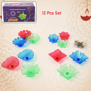 Colourful Reflection Diya Combo Plastic Candle Cup With Multi Shape (12 Pcs Set) thumbnail 1