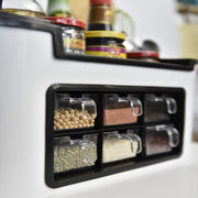 Multifunctional Kitchen Storage Organizer Rack With 6 Spice Containers Knife  Spoon Holder And Top Shelf thumbnail 4