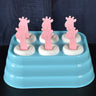 6 Cavity Popsicle Molds Plastic Giraffe Shape Ice Moulds (1 Pc)