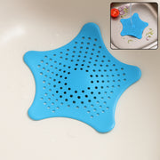 Aqua Blue Silicone Star Shaped Sink Filter Bathroom Hair Catcher Drain Strainers For Basin thumbnail 1