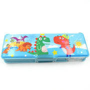 4252 Multipurpose Compass Box Plastic Double Deck Pencil Case With 2 Compartments Supplies Utility Box Storage Organizer Pencil Box For School Cartoon Printed Pencil Case For Kids Birthday Gift For Girls  Boys (1 Pc Mix Design) thumbnail 4