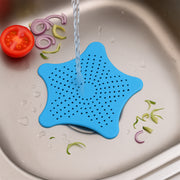 Aqua Blue Silicone Star Shaped Sink Filter Bathroom Hair Catcher Drain Strainers For Basin thumbnail 5