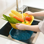 5228 Kitchen Bowl Plastic Washing Bowl And Strainer Drainer Basket For Home  Kitchen Use thumbnail 3