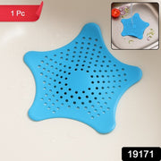 Aqua Blue Silicone Star Shaped Sink Filter Bathroom Hair Catcher Drain Strainers For Basin thumbnail 7