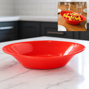 Plastic Marin Serving Bowl  Elegant Oval Deep Bowl (1 Pc  Red) thumbnail 6