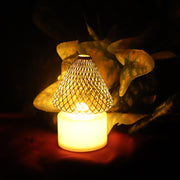 Set Of 12 Decorative Led Flameless Candle Lights With Golden Net Cover thumbnail 5