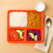 Plastic 3-compartment Rectangular Meal Serving Tray  Plates (1 Pc) thumbnail 5