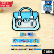 Kids 5 In 1 Stationery Kit With Cartoon Style Carry Bag thumbnail 4