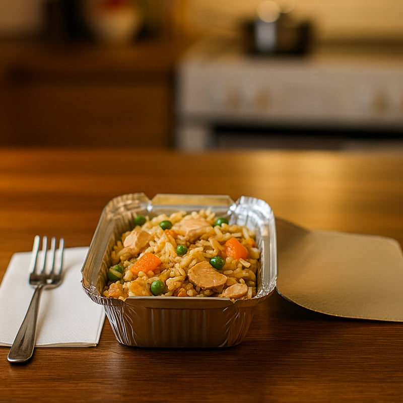 Disposable Aluminium Food Containers With Lids  250 Ml Capacity (Pack Of 25)