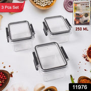 Kitchen Storage Container With Air Seal Lock Lid (3 Piece Set  250 Ml) thumbnail 4