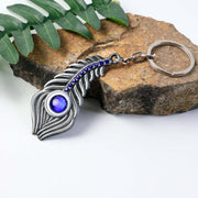 Elegant Metal Peacock Feather Keychain (1 Pc) thumbnail 2