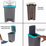 Apex Push N Pedal Plastic Dustbin 10l Capacity (1 Pc) thumbnail 2
