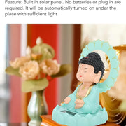Plastic Solar Powered Moving Head Sitting Action Buddha Statue (1 Pc) thumbnail 5