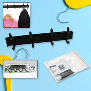 7570 Cloth Hanger Wall Door Hooks Rail For Hanging Clothes For Hanging Hook Rack Rail Extra Long Coat Hanger Wall Mount For Clothes Jacket Hats 6 Hook With Eco-friendly Liquid Adhesive Glue thumbnail 5