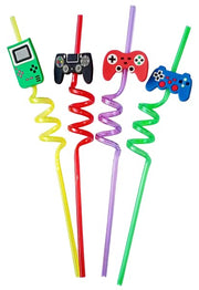 5925 Reusable Straws Are Perfect For Kids Summer Parties. Plastic Straws Reusable Drinking Straws With Cartoon Decoration For Kids Birthday Party Favorsnbspor Other Summer Celebration (4 Pc Set) thumbnail 1