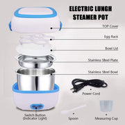 10027 Electric Lunch Box Portable Food Warmer Food Heating Lunch Box Removable Food-grade Stainless Steel Compartments 220v 200w For Car Truck Office thumbnail 4