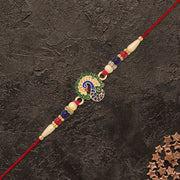 Multicolor Peacock Rakhi With Beads thumbnail 3