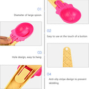 5509 Ice Cream Spoons 2pcs Plastic Water Melon Scoopers With Trigger Dipper And Adults For Summer Party Ice Cream Scoop Food Serving Spoon Kitchen Tools Ice Cream Digging Spoon Household Spoons Cupcake Spoons Aps Fruit Ball Player (2 Pc) thumbnail 5