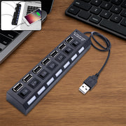 6994 Usb Splitter Multi Port Usb 2.0 Hub 7 Port With Independent Onoff Switch And Led Indicators Usb A Port Data Hub Suitable For Pc Computer Keyboard Laptop Mobile Hdd Flash Drive Camera Etc thumbnail 8