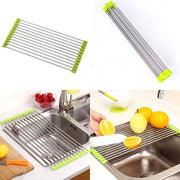 2064 Foldable Drain Rack Kitchen Sink Roll Up Dish Drying Rack Portable Dish Rack thumbnail 5