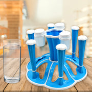 5589 Miracle Plastic Glass Stand  Tumbler Holder  Glass Holder For Kitchen  Dining Table 6 Glasses Stand With 3 Pepper Salt (Moq - 2 Pcs) thumbnail 5