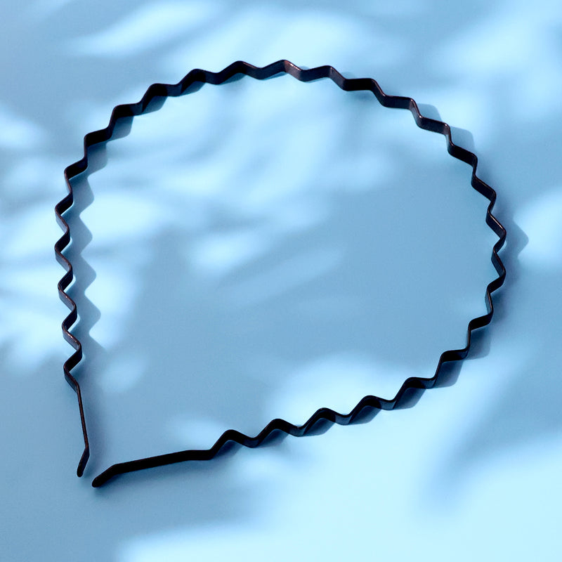 Premium Metal Zigzag Hair Bands For Men  Women (6 Pc)