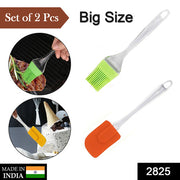 2825 2 In 1 Combo Of Big Brush  Spatula Set For Pastry Cake Mixer Decorating Cooking Baking Grilling Tandoor  Bakeware Combo  Kitchen Tool Set thumbnail 7