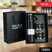 Stainless Steel Vacuum Flask Set With 3 Steel Cups Combo For Coffee Hot Drink And Cold Water Flask Ideal Gifting Travel Friendly Latest Flask Bottle. (500ml) thumbnail 5