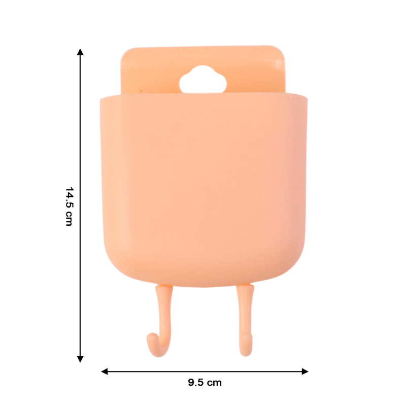 Multi-purpose Plastic Wall Mounted Mobile Charging Holder Set (4 Pc)