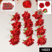 Hair Clip Red Rose Bridal Hair Pins Rose (12 Pcs Set) thumbnail 5