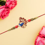 Ethnic Peacock Rakhi With Stone Detailing thumbnail 3