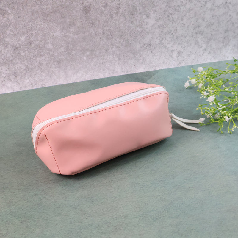 Pu Leather Cosmetic  Pencil Pouch - (1 Pc)