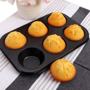 2210 Non-stick Reusable Cupcake Baking Slot Tray For 6 Muffin Cup thumbnail 1