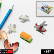 4567  Vehicle Pattern Eraser School Stationery Use Eraser (4 Pc Set) thumbnail 5