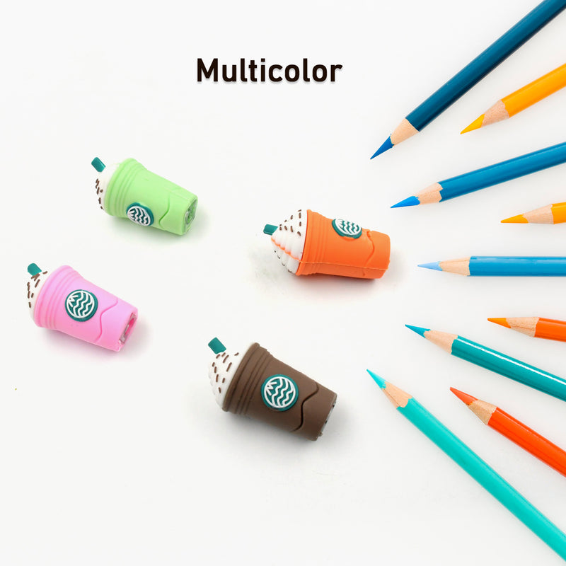 2in1 3d Cute Coffee Or Ice Cream Shape Sharpner Like Rotary Manual Pencil Sharpener For Kids  Ice Cream Style Office School Supplies Back To School Gift For Studentskids Educational Stationary Kit Bday Return Gift