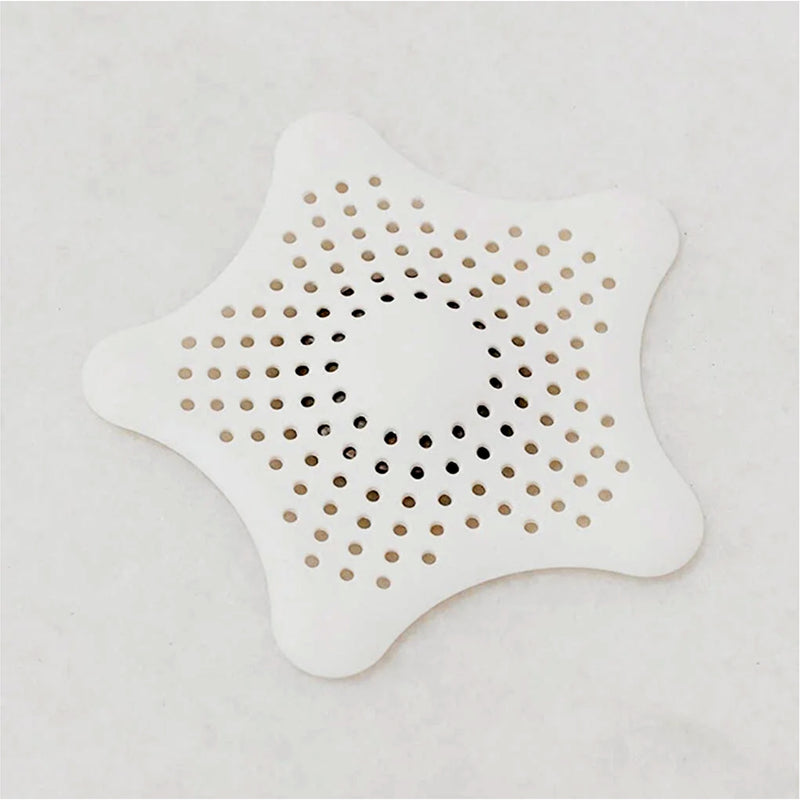 White Silicone Star Shaped Sink Filter Bathroom Hair Catcher Drain Strainers For Basin