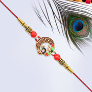 Elegant Round Peacock Design Rakhi thumbnail 1