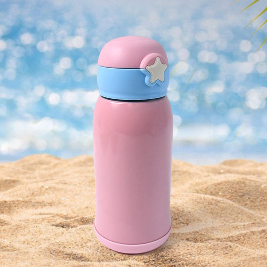 Thermos Steel Double Wall Vacuum Bottle With Cover  Strap 600ml Approx