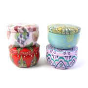 Premium Decorative Mandala Printed Metal Candle Container (4 Pc) thumbnail 1