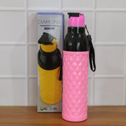 Plastic 1000 Ml Approxdiamond Pattern Leakproof Water Bottle (1 Pc) thumbnail 6