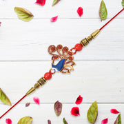 Ethnic Peacock Rakhi With Stone Detailing thumbnail 1