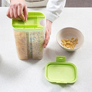 2146 Plastic 2 Sections Air Tight Transparent Food Grain Cereal Storage Container (2 Ltr) (With Box) thumbnail 4
