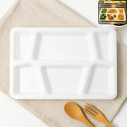 Plastic Multi-compartment Rectangular Meal Serving Tray  Plate (1 Pc  White) thumbnail 6