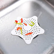 White Silicone Star Shaped Sink Filter Bathroom Hair Catcher Drain Strainers For Basin thumbnail 3